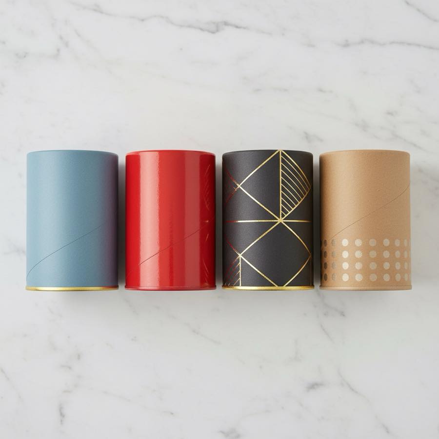 紙罐表面加工樣品展示-霧膜亮膜燙金局部UV