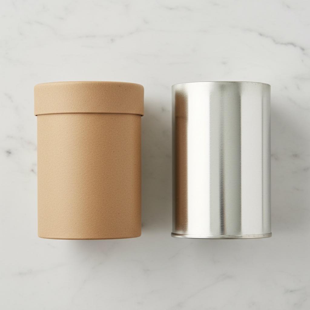 紙罐與金屬罐外觀比較俯視圖，什麼情況選紙罐比較合適完整選擇指南。