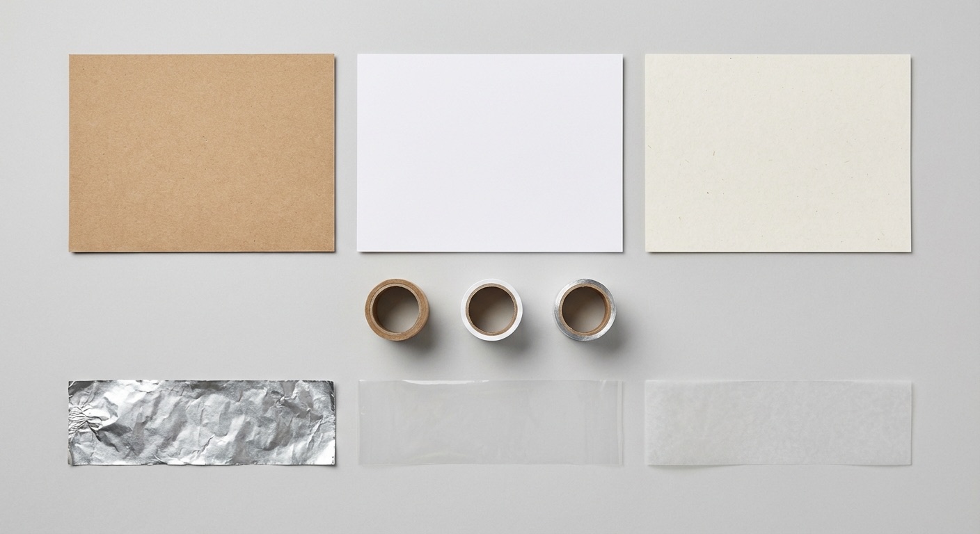 紙罐材質搭配——6 種口徑紙罐搭配不同外層材質的對比展示圖