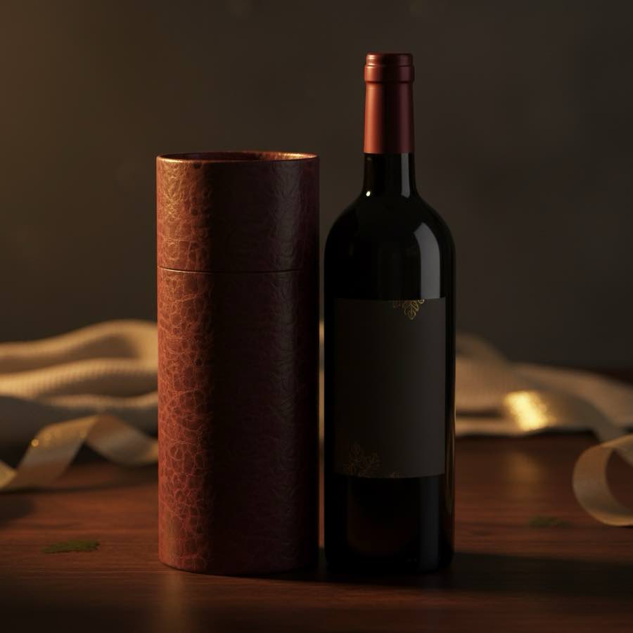 酒類禮盒紙筒包裝展示結構強度與緩衝保護，精品質感打造客製紙管設計。