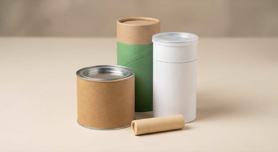 客製紙罐完整指南展示各種口徑蓋型內襯的紙罐包裝方案，圓廣 17 年工廠經驗全公開。