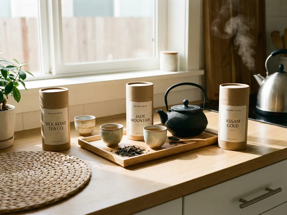 茶葉紙罐蓋型比較，馬口鐵蓋與鋁箔撕拉蓋的密封結構差異。