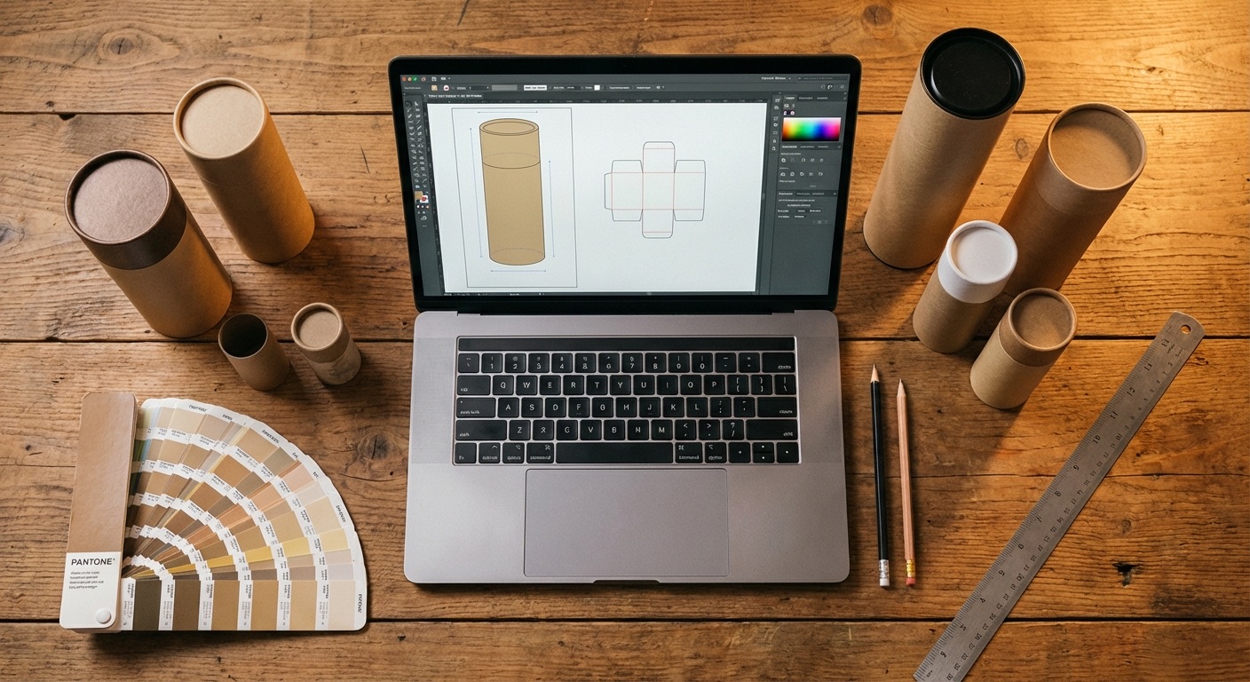 沒有設計稿也能完成紙罐設計代工的流程示意圖