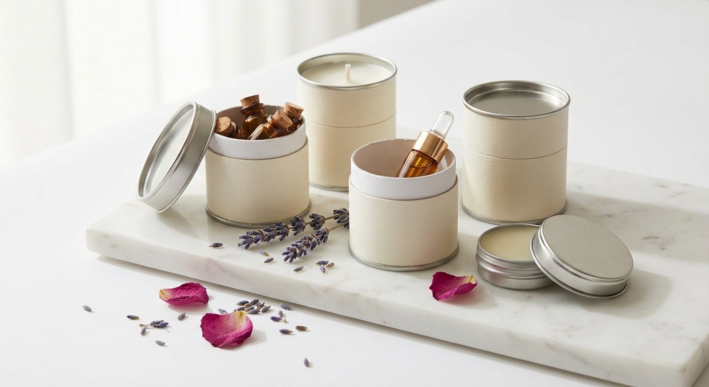 5.25cm 紙罐搭配膠囊瓶和試管禮品的展示圖