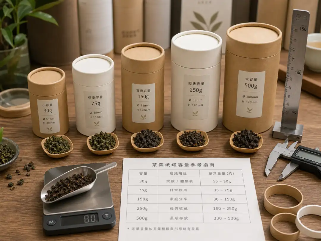 茶葉紙罐容量紙管與紙罐包裝文內支援情境圖