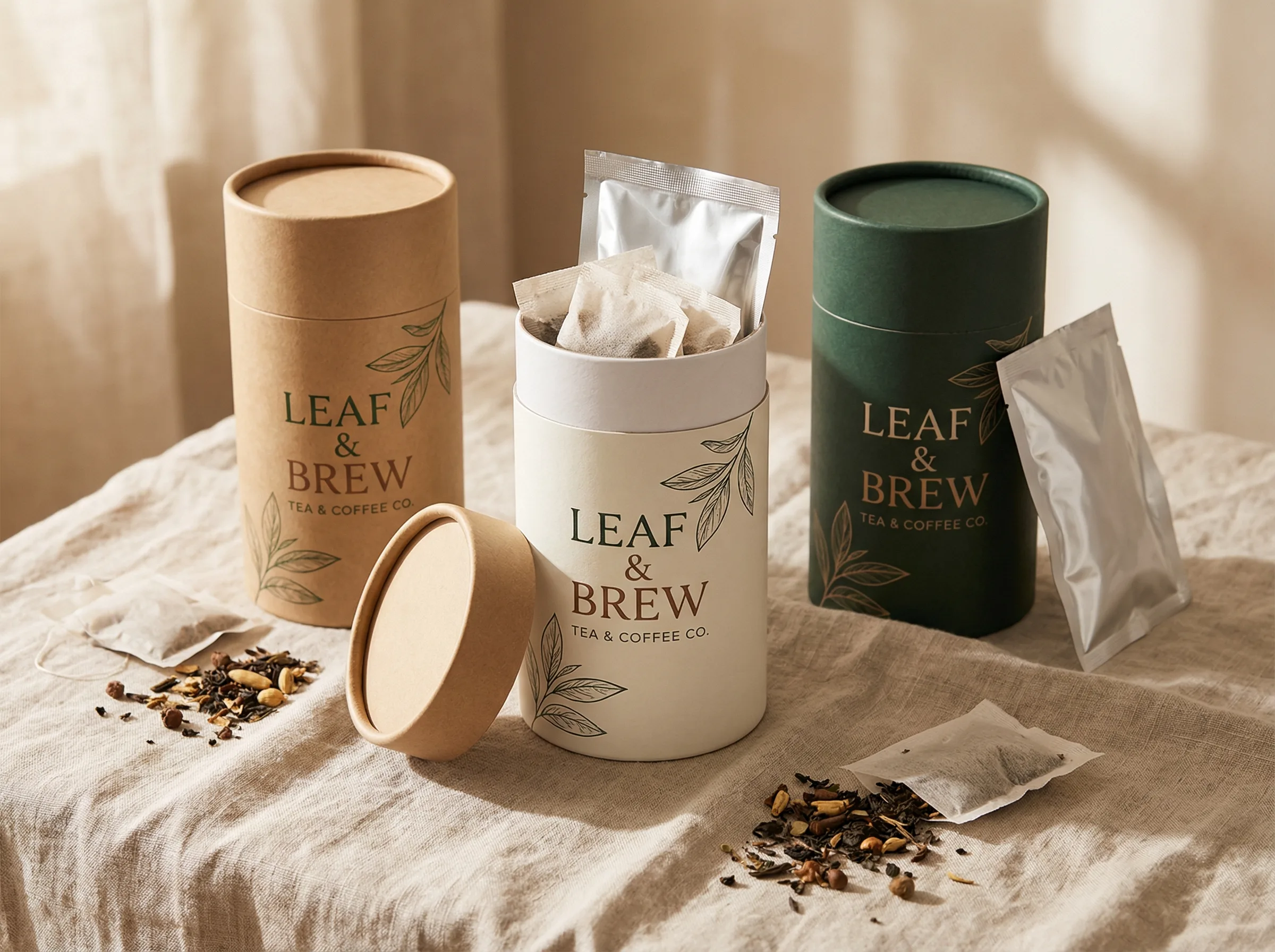 茶葉咖啡紙罐包裝設計展示